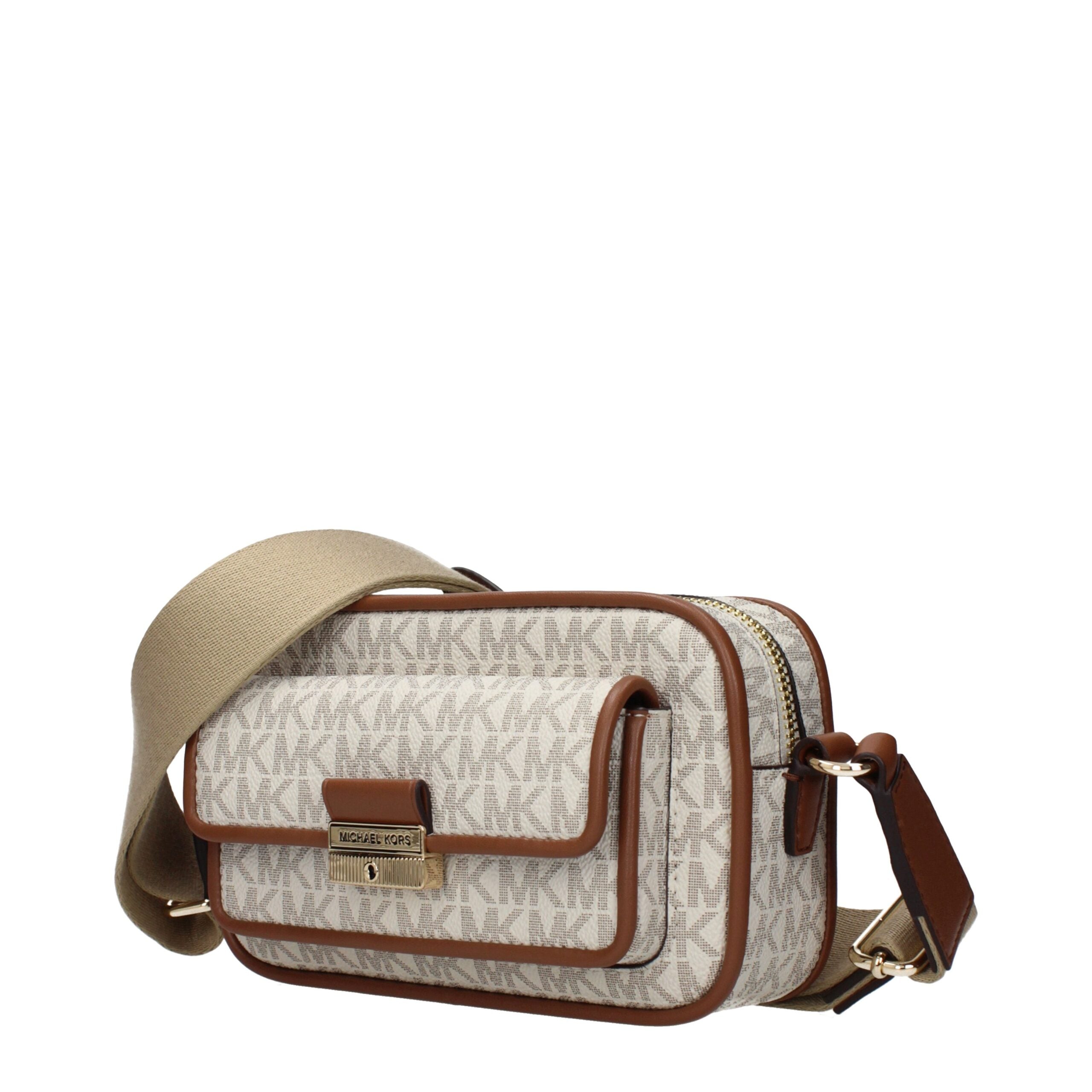 Elevate your style with the Michael Kors Beige Fabric Crossbody Bag, a blend of exquisite craftsmanship and timeless elegance, perfect for sophisticated lifestyles.