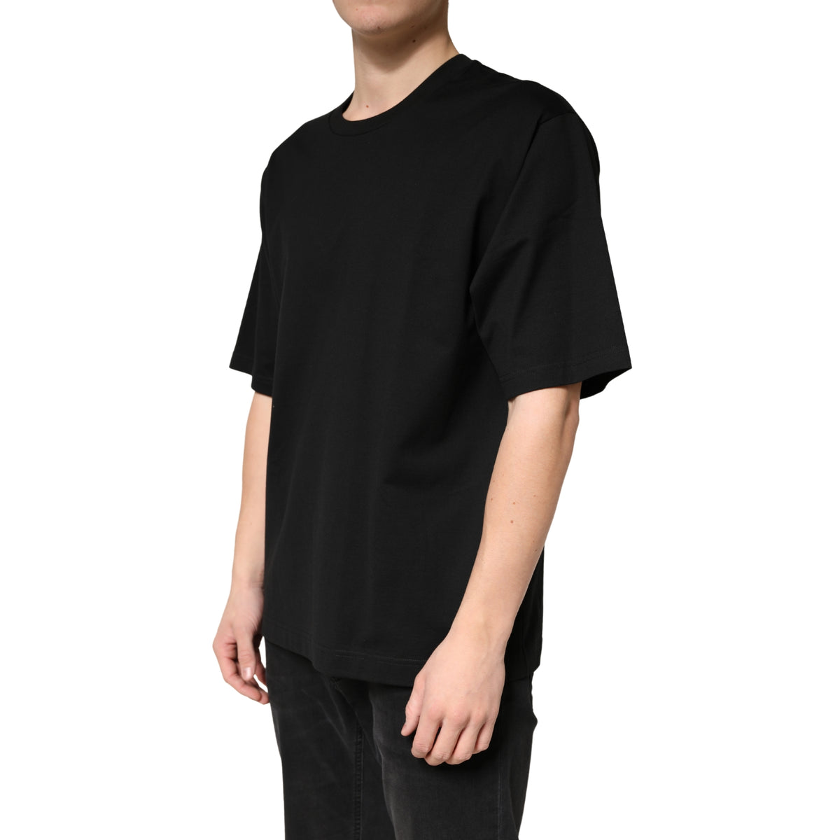 Dolce & Gabbana Black Cotton Crewneck T-Shirt - Timeless Luxury