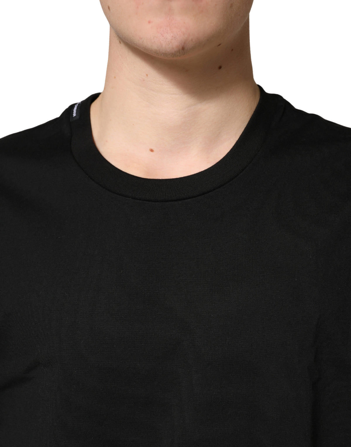 Dolce & Gabbana Black Cotton Crewneck T-Shirt - Timeless Luxury
