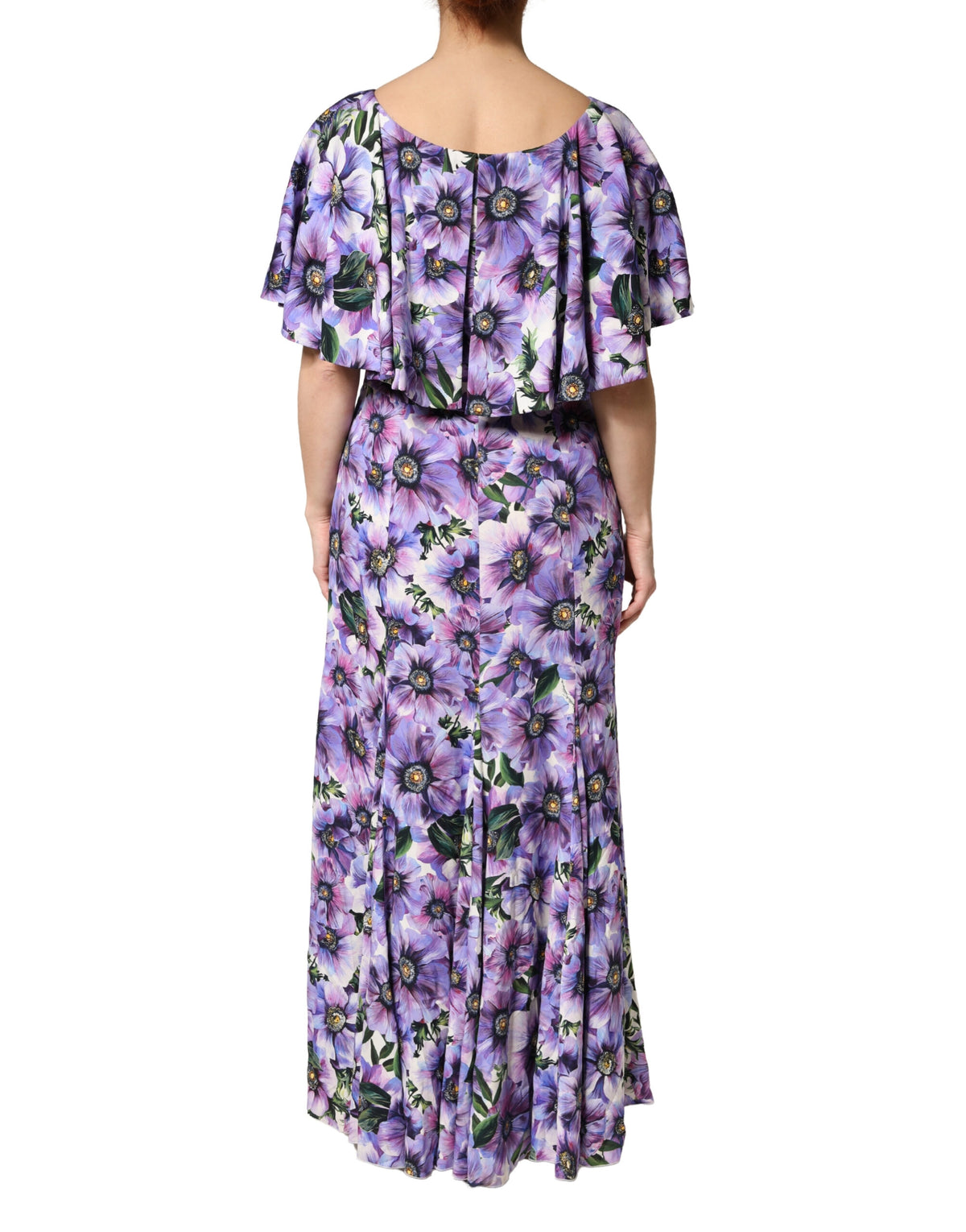 Elevate your elegance with the Dolce & Gabbana Purple Floral Silk Stretch Gown, a masterpiece of Italian craftsmanship that embodies luxury and sophistication for every occasion.