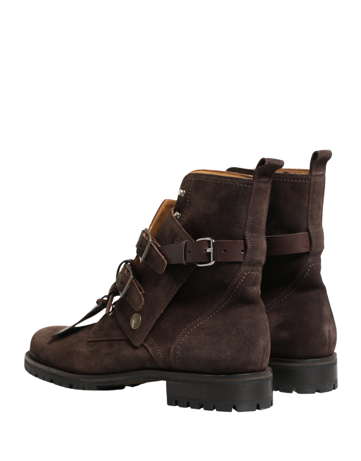 Indulge in the exquisite Dolce & Gabbana Brown Suede Leather Buckle Ankle Boots, where Italian craftsmanship meets luxurious elegance, perfect for the discerning wardrobe.