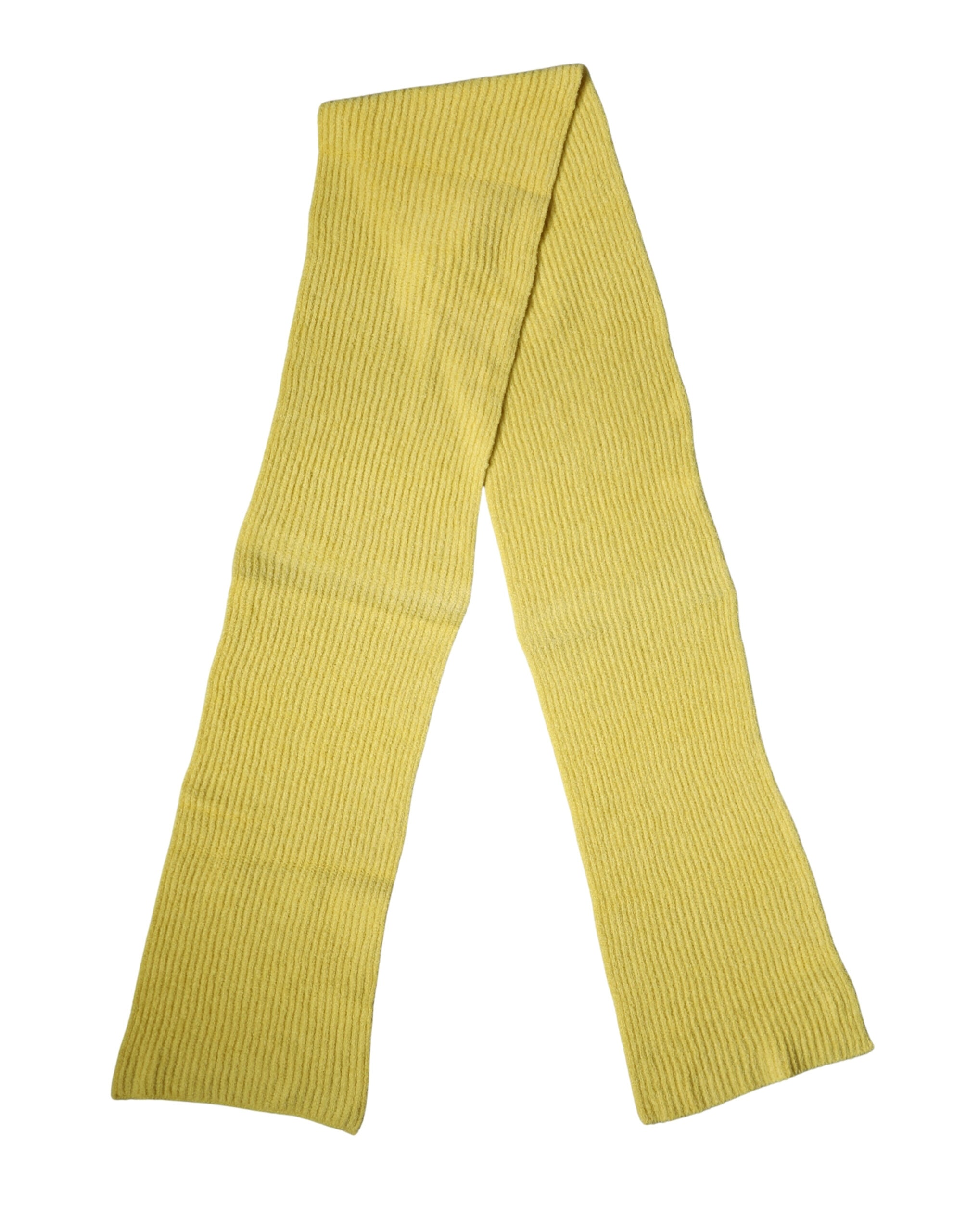 Dolce & Gabbana Yellow Cotton Knitted Neck Foulard 270cm x 31cm Men Scarf