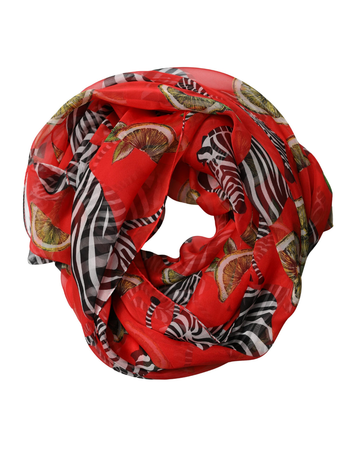 Dolce & Gabbana Red Zebra Print Silk Wrap Shawl - Exquisite Luxury