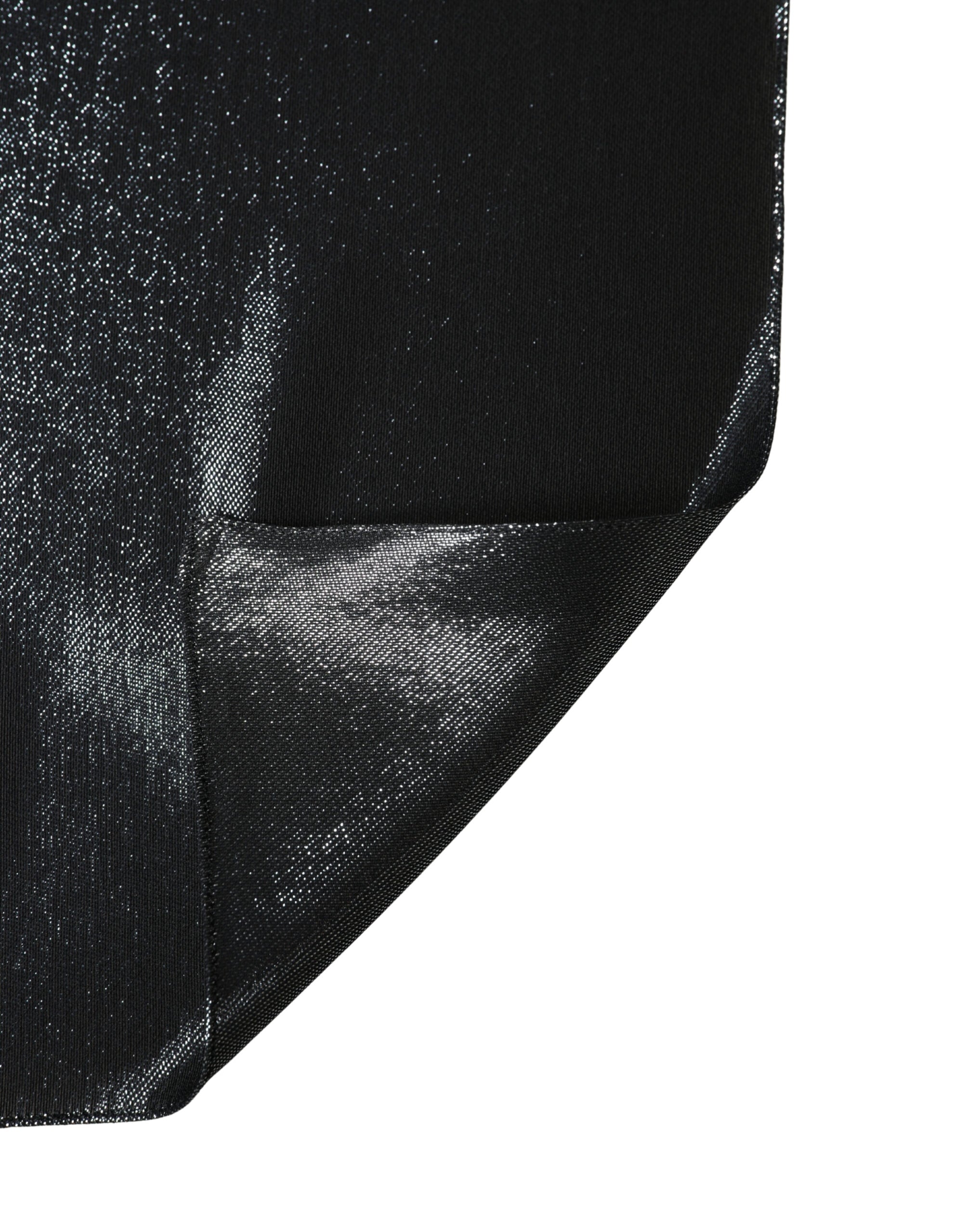 Dolce & Gabbana Black Silk Lurex Foulard Wrap Shawl 119cm x 117.5cm Scarf