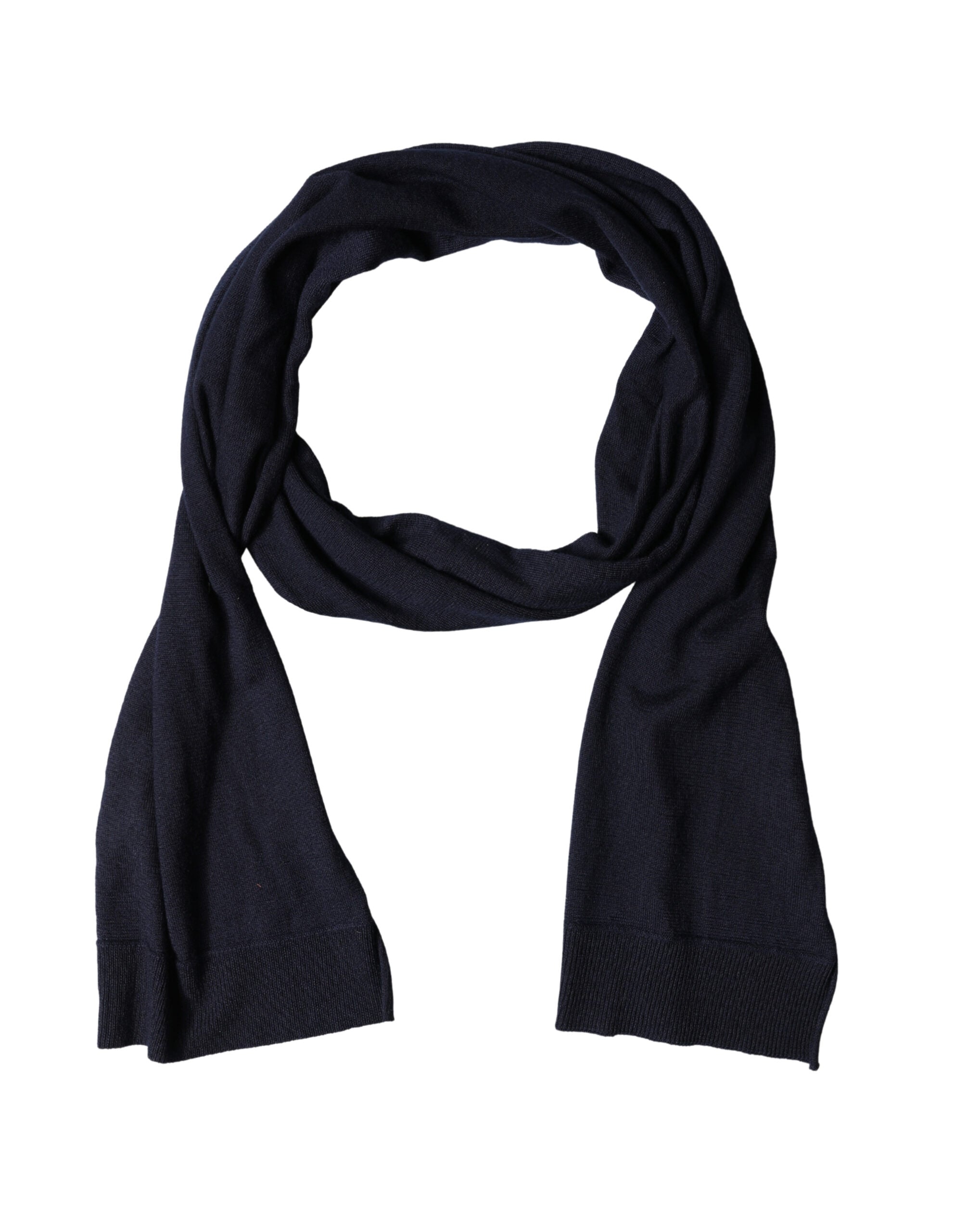 Dolce & Gabbana Black Wool Knitted Shawl Neck Wrap - Luxury Accessory