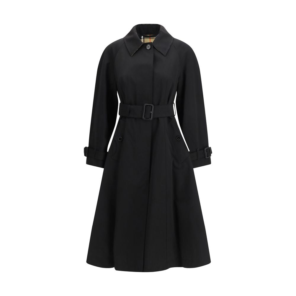 Burberry Black Cotton Trench Coat – Artisanal Luxury Statement