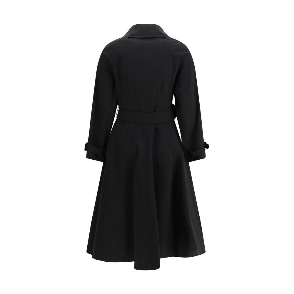 Burberry Black Cotton Trench Coat – Artisanal Luxury Statement