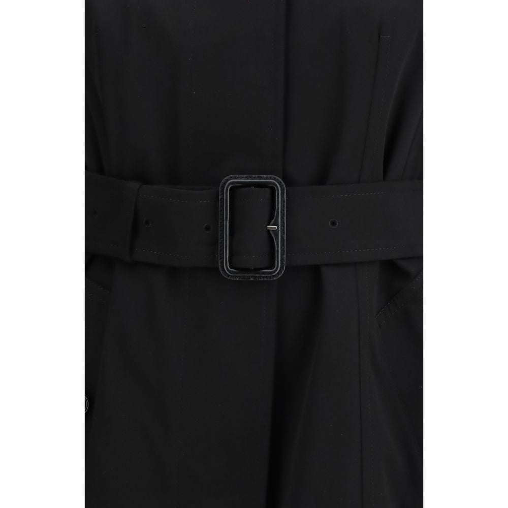 Burberry Black Cotton Trench Coat – Artisanal Luxury Statement