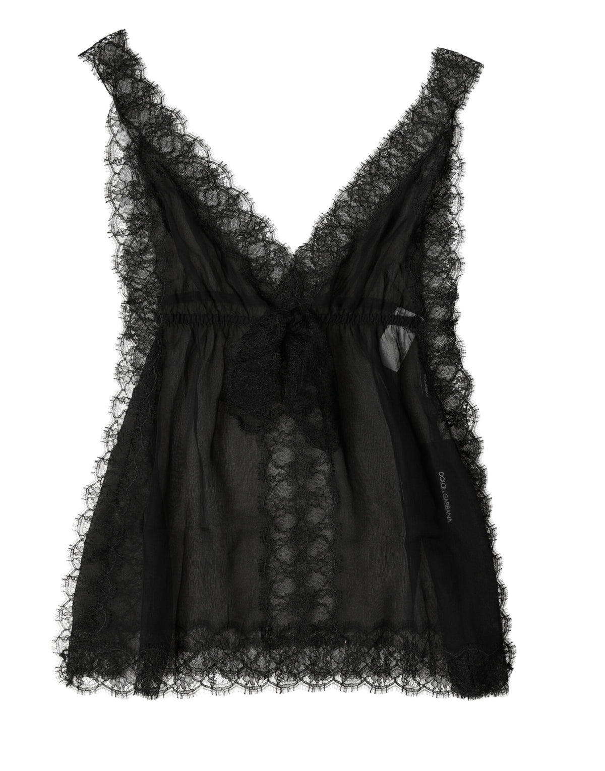 Experience the allure of Dolce & Gabbana's Black Silk Floral Lace Lingerie Top, a masterpiece of Italian craftsmanship that embodies refined sensuality and timeless elegance.