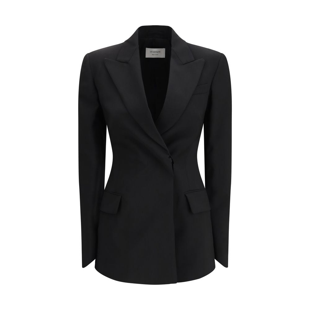 Max Mara Black Fleece Wool Blazer - Timeless Luxury Redefined