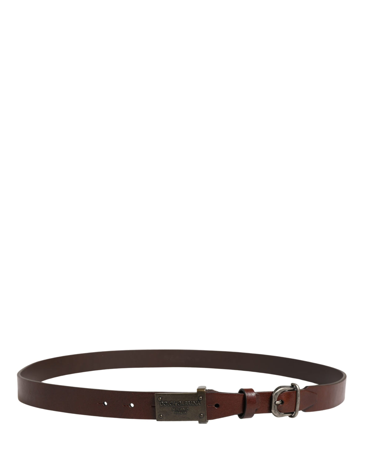 Dolce & Gabbana Brown Leather Logo Belt - Timeless Luxury Accessory