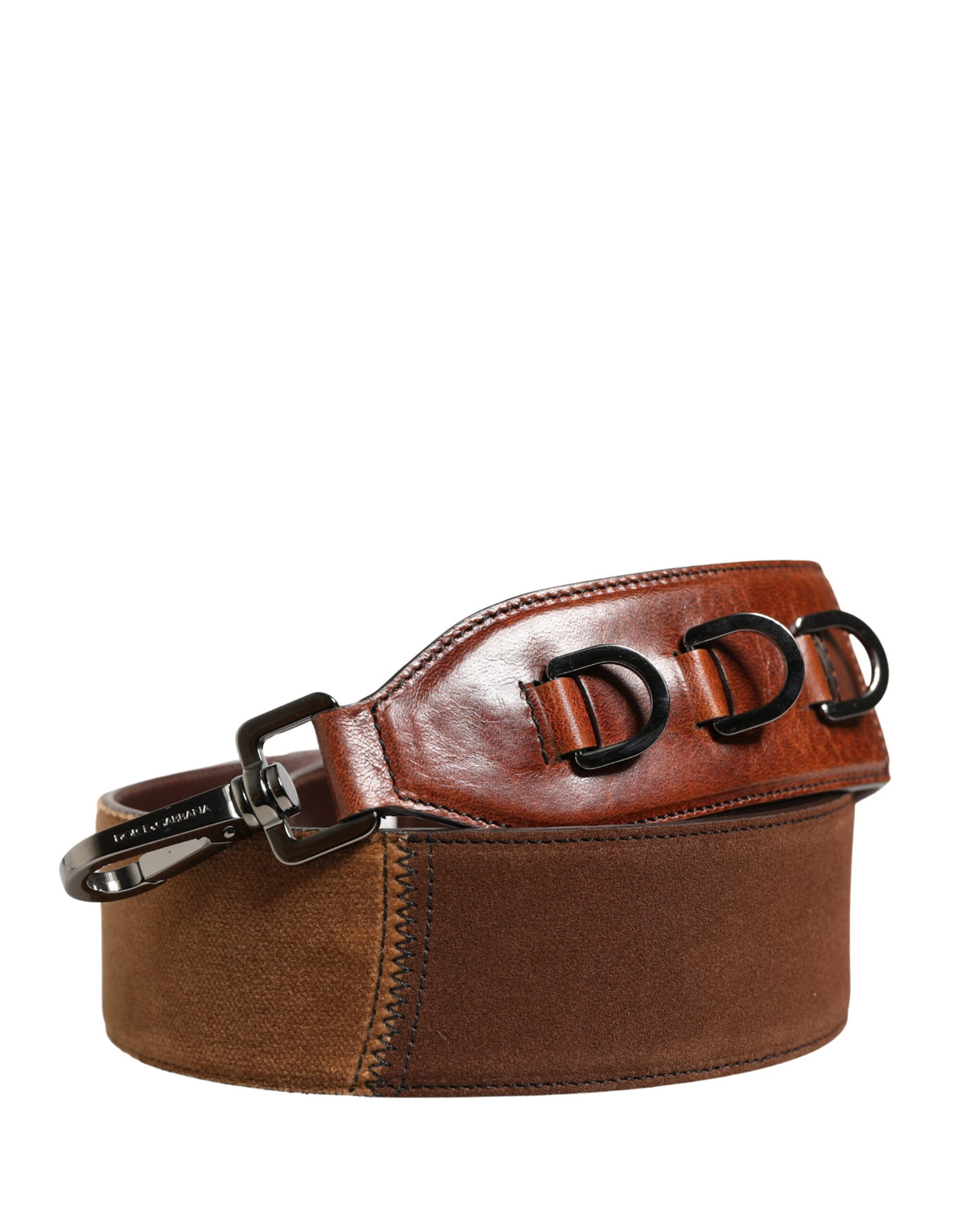 Elevate your style with the Dolce & Gabbana Brown Horse Velvet Leather Shoulder Strap, a masterpiece of Italian craftsmanship that embodies luxury and sophistication.