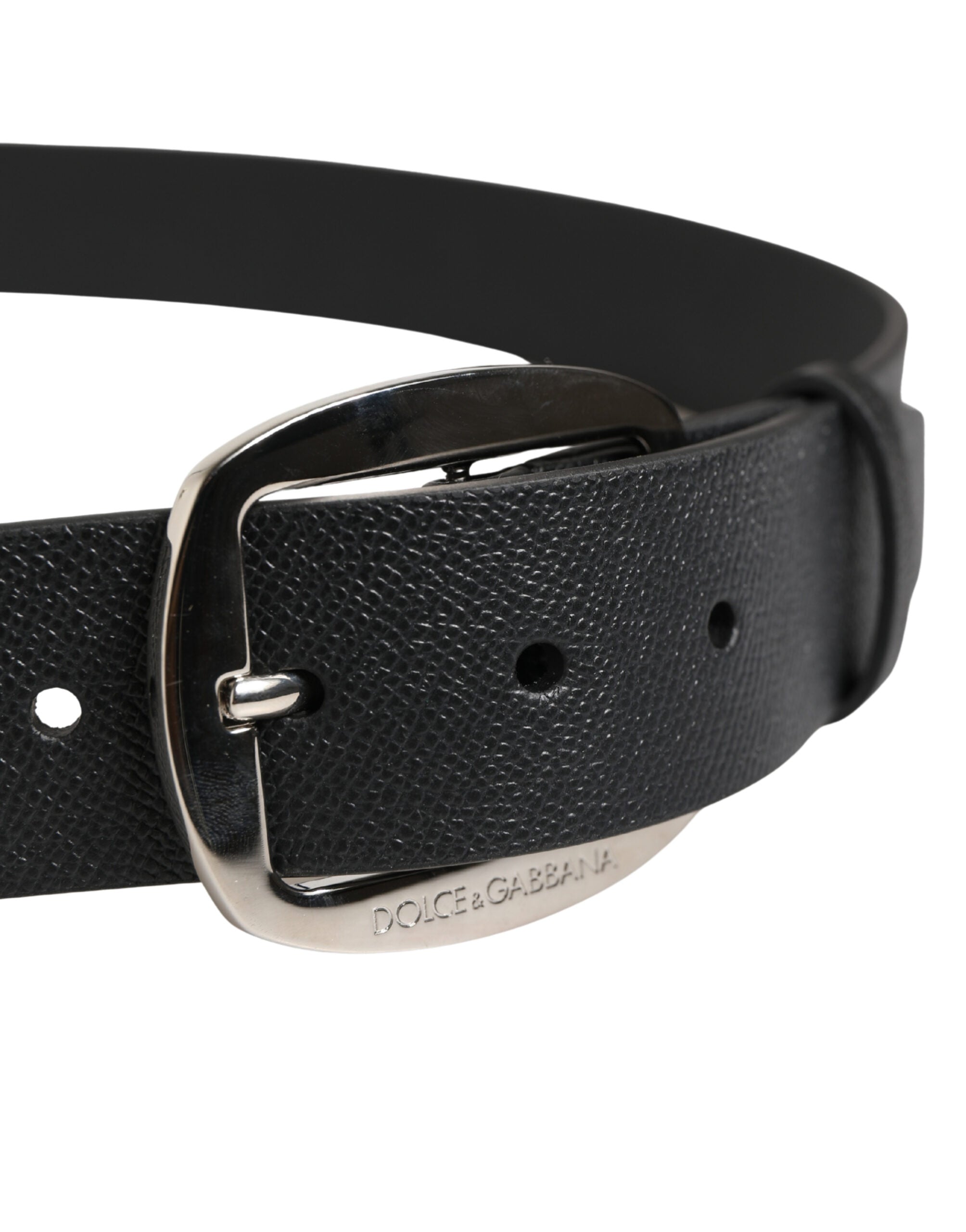 Dolce & Gabbana Black Calf Leather Belt - Artisanal Luxury Accessory