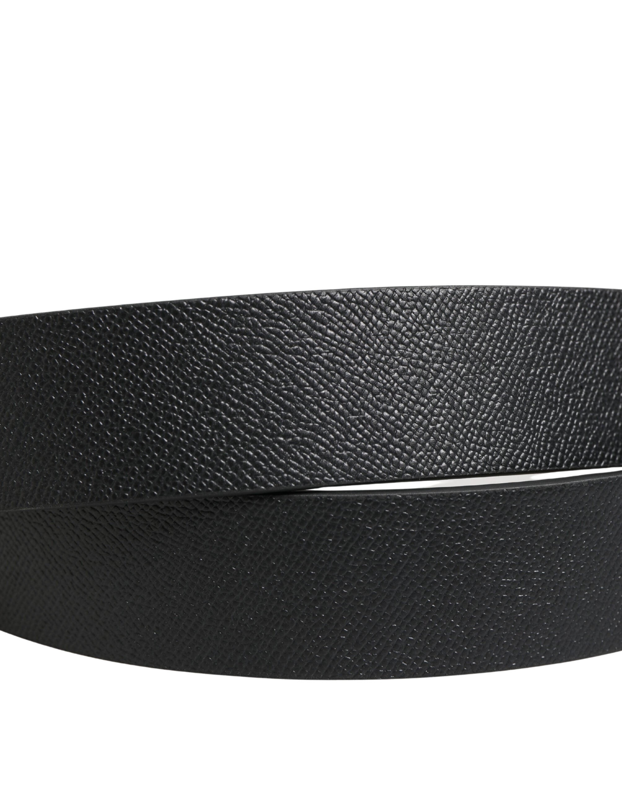 Dolce & Gabbana Black Calf Leather Belt - Exquisite Luxury Accessory