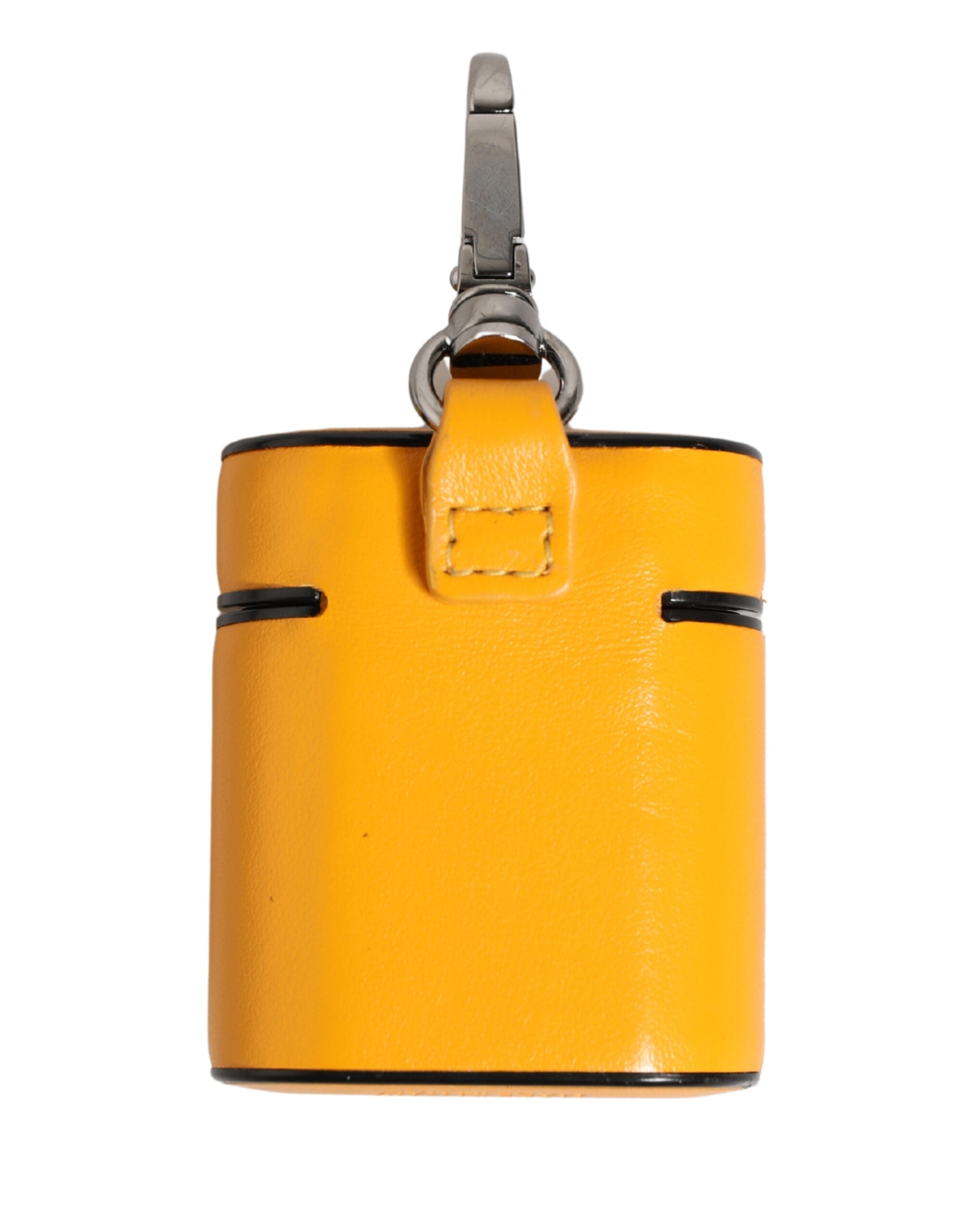 Elevate your style with the Dolce & Gabbana Yellow Calf Leather Airpods case, a masterpiece of Italian craftsmanship that embodies luxury and sophistication.