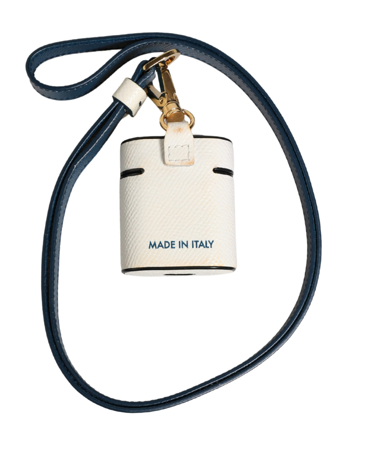 Elevate your style with the Dolce & Gabbana White Calf Leather Airpods Case, a luxurious blend of Italian craftsmanship and timeless elegance, perfect for the discerning individual.