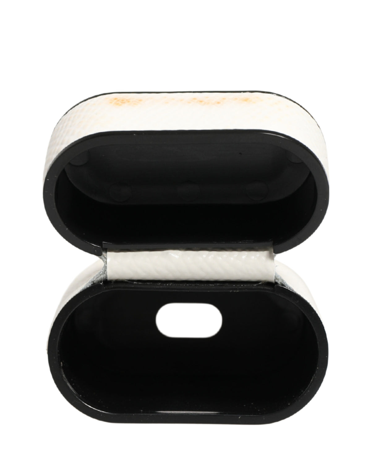 Elevate your style with the Dolce & Gabbana White Calf Leather Airpods Case, a luxurious blend of Italian craftsmanship and timeless elegance, perfect for the discerning individual.