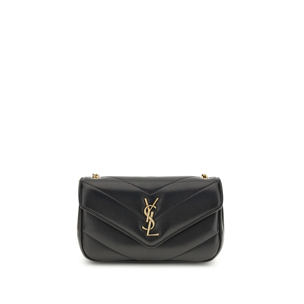 Indulge in the timeless elegance of the Saint Laurent Black Lamb Ovis Aries Aries Shoulder Bag, crafted from luxurious leather, embodying sophistication for every occasion.