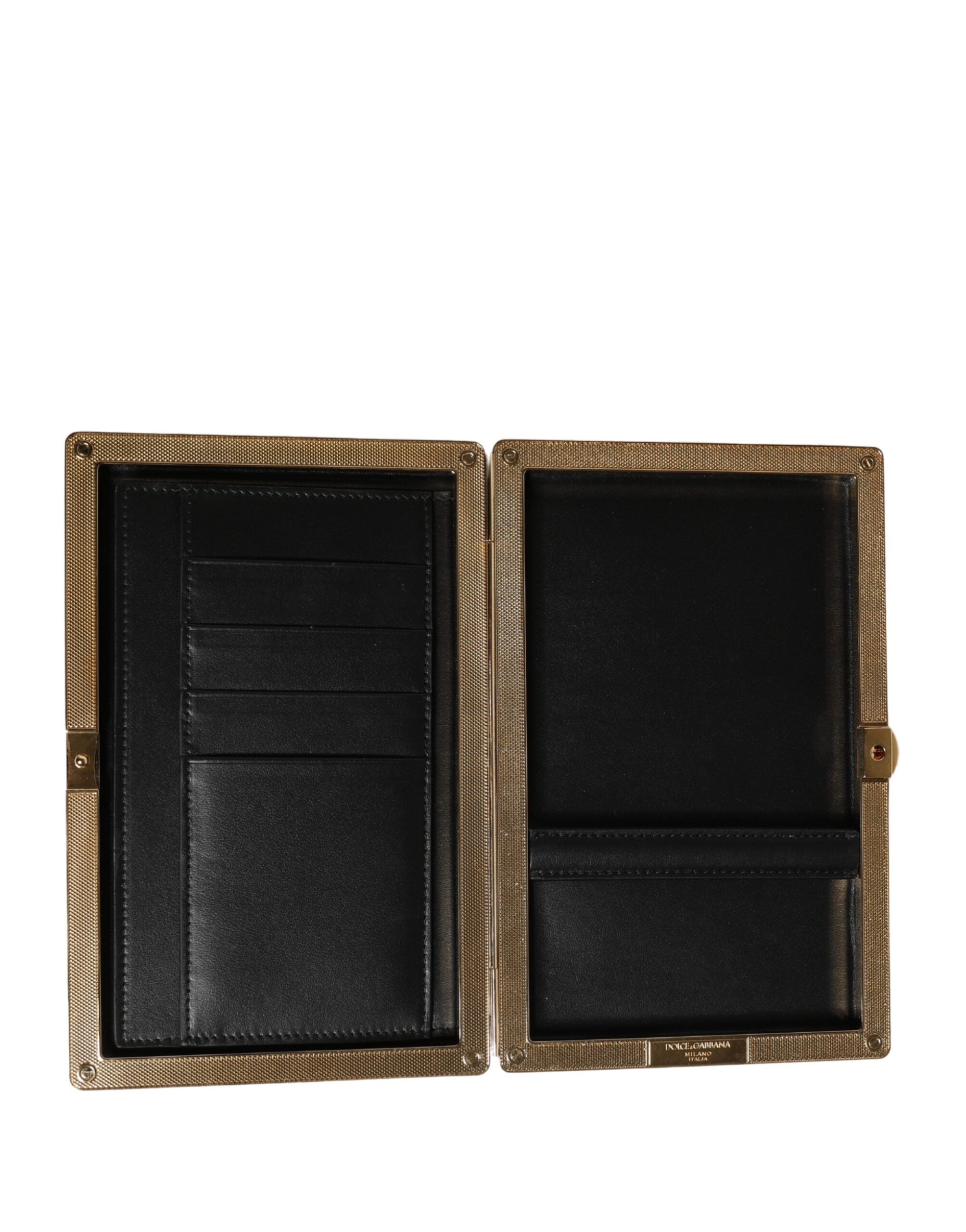 Indulge in the exquisite Dolce & Gabbana Brown Calfskin Leather Clutch, a handcrafted masterpiece that embodies Italian luxury and sophistication for every elegant affair.