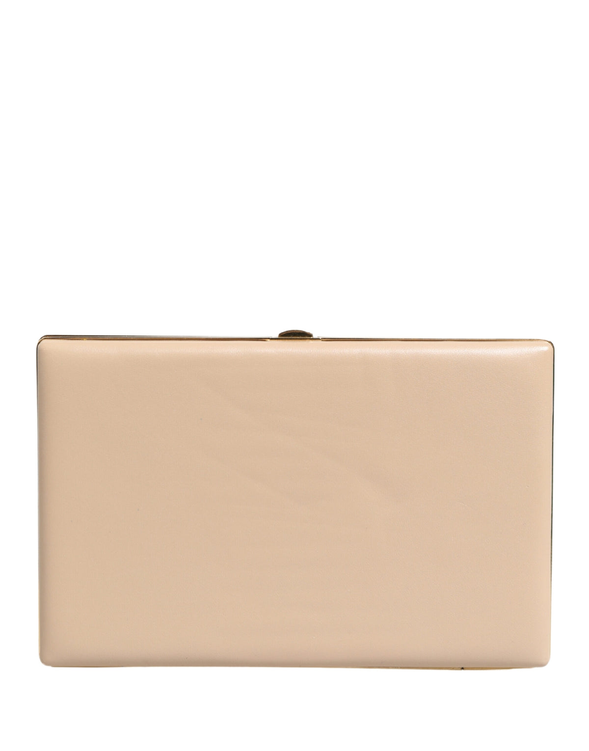 Indulge in the exquisite allure of the Dolce & Gabbana Beige Lambskin Leather Clutch, a masterpiece of Italian craftsmanship that elevates evening elegance for the discerning.