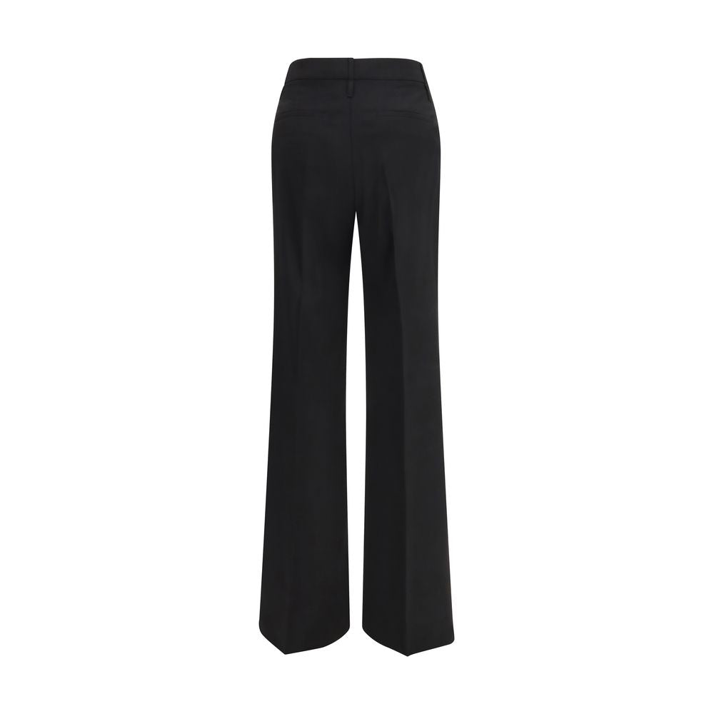 Max Mara Black Fleece Wool Flared Pants - Timeless Luxury Fashion