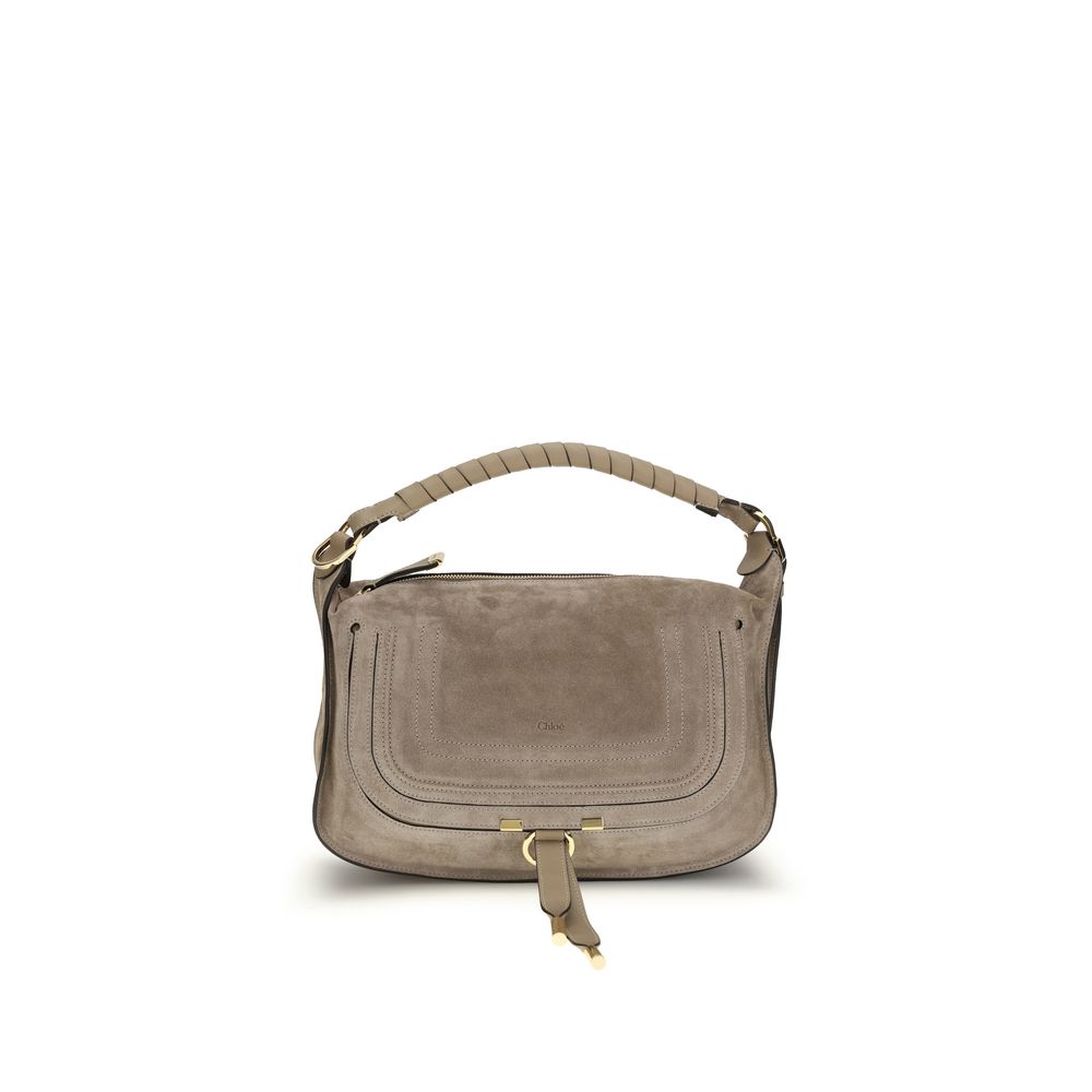 Chloé Beige Calf Leather Shoulder Bag – Artisanal Luxury Elegance