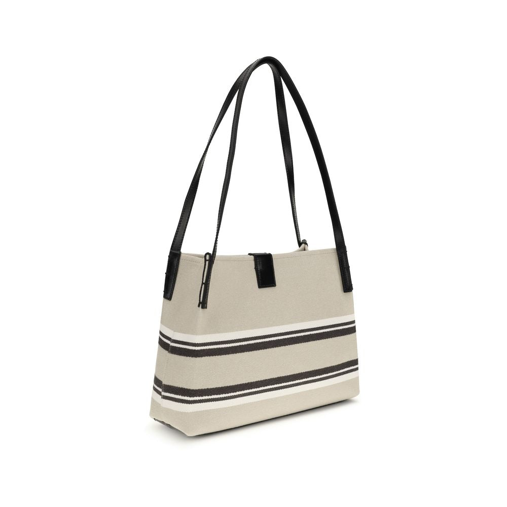 Balmain Beige Cotton Shoulder Bag - Exquisite Elegance Collection