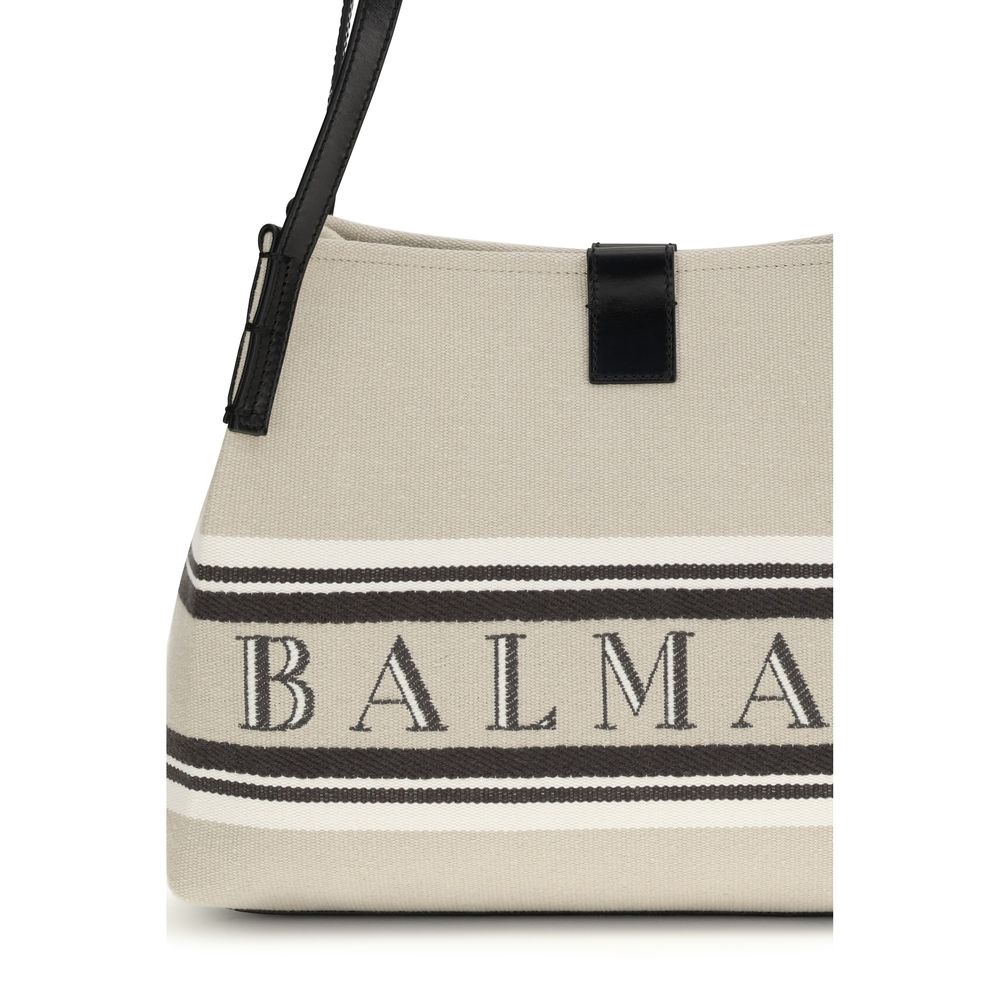 Balmain Beige Cotton Shoulder Bag - Exquisite Elegance Collection