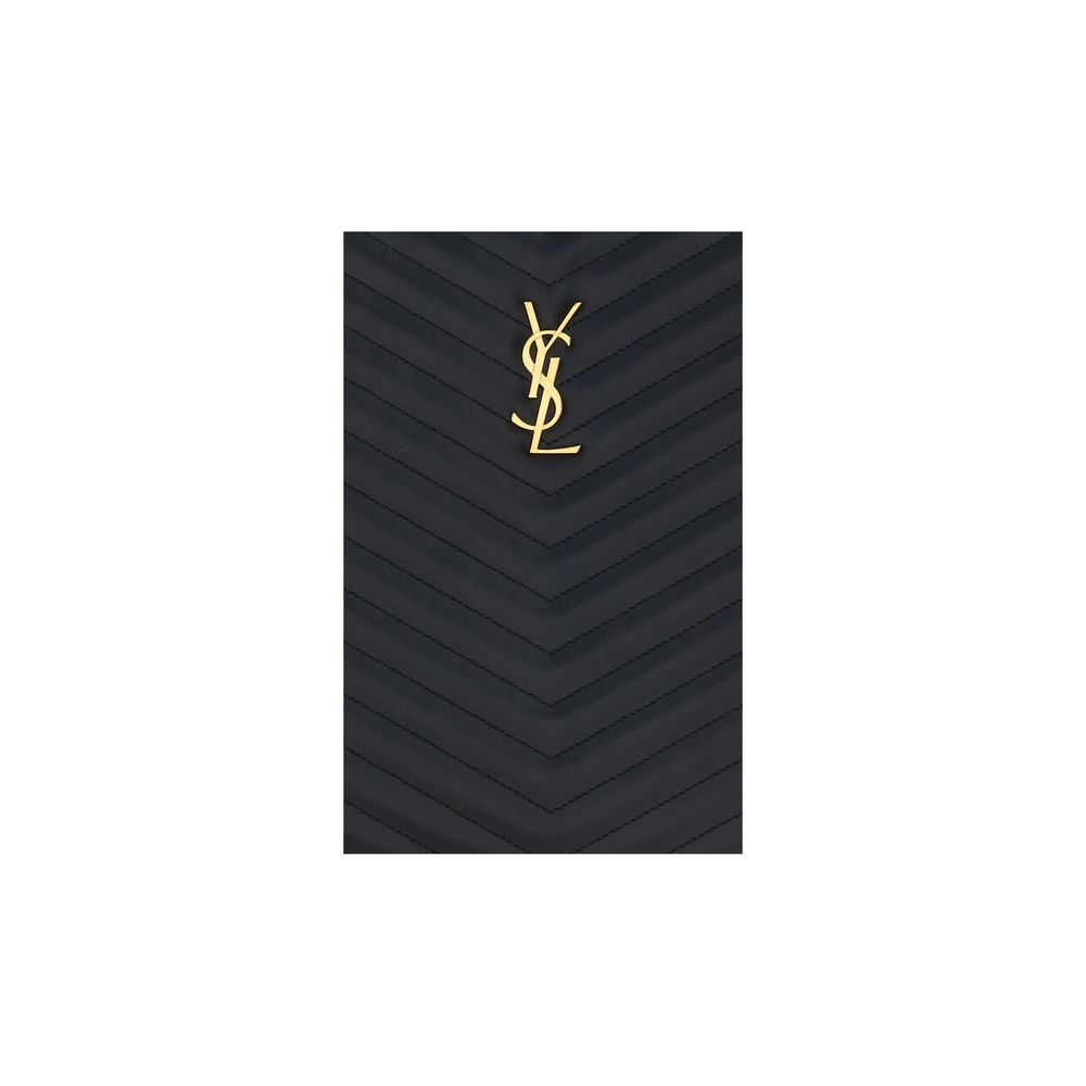 Saint Laurent Black Calf Leather Bos Taurus Wallet - Timeless Elegance