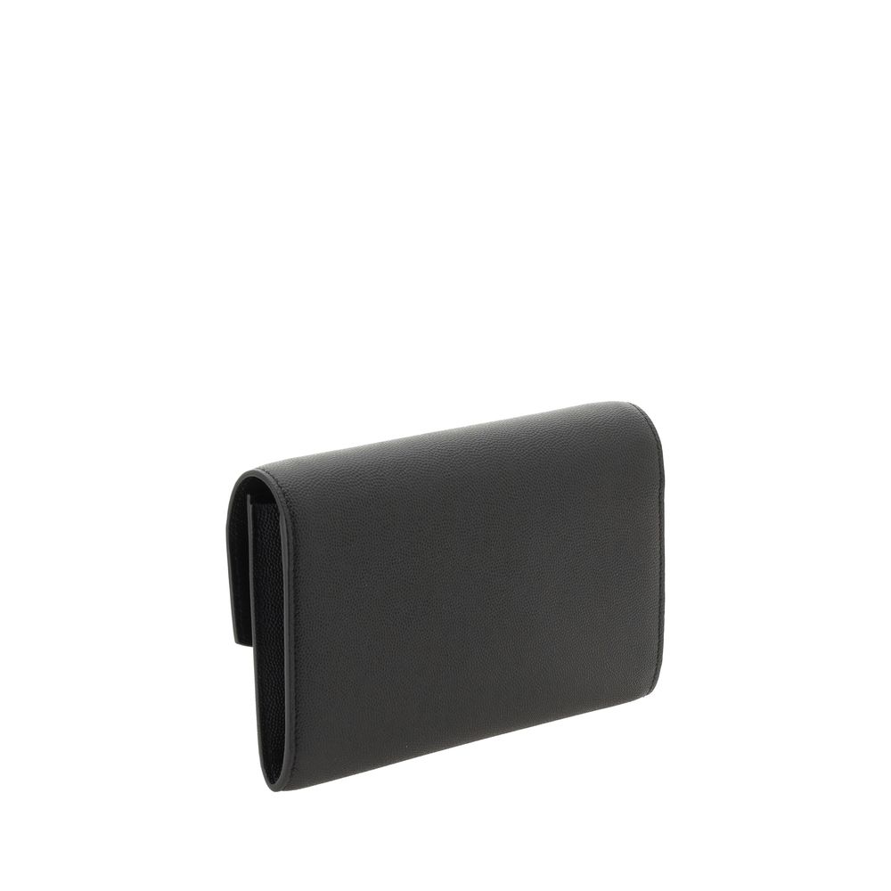 Saint Laurent Black Calf Leather Shoulder Bag - Artisanal Elegance