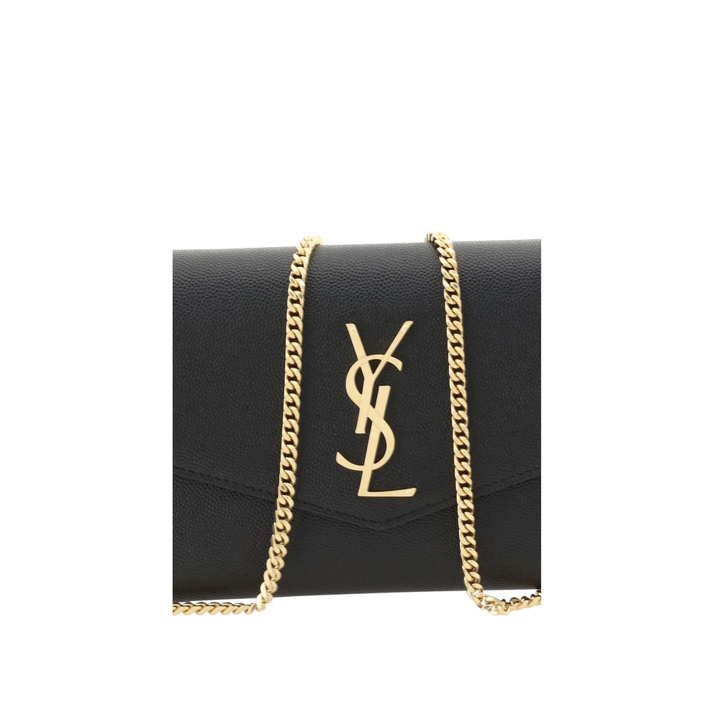 Saint Laurent Black Calf Leather Shoulder Bag - Artisanal Elegance