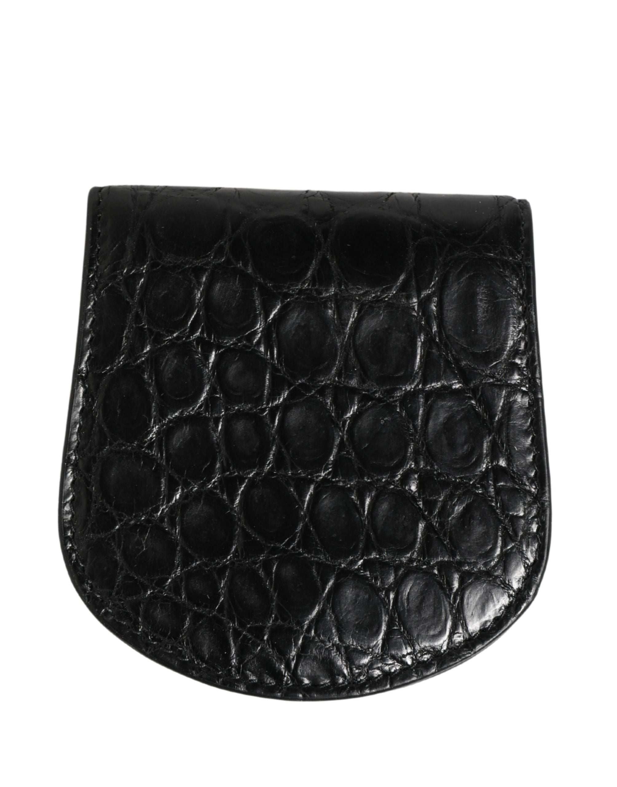 Dolce & Gabbana Black Exotic Skin Condom Case Holder Wallet