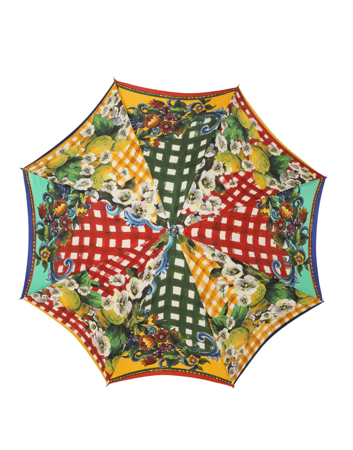 Discover the Dolce & Gabbana Multicolor Carretto Siciliano Print Umbrella, a luxurious blend of Italian craftsmanship and vibrant artistry, perfect for elevating your style.