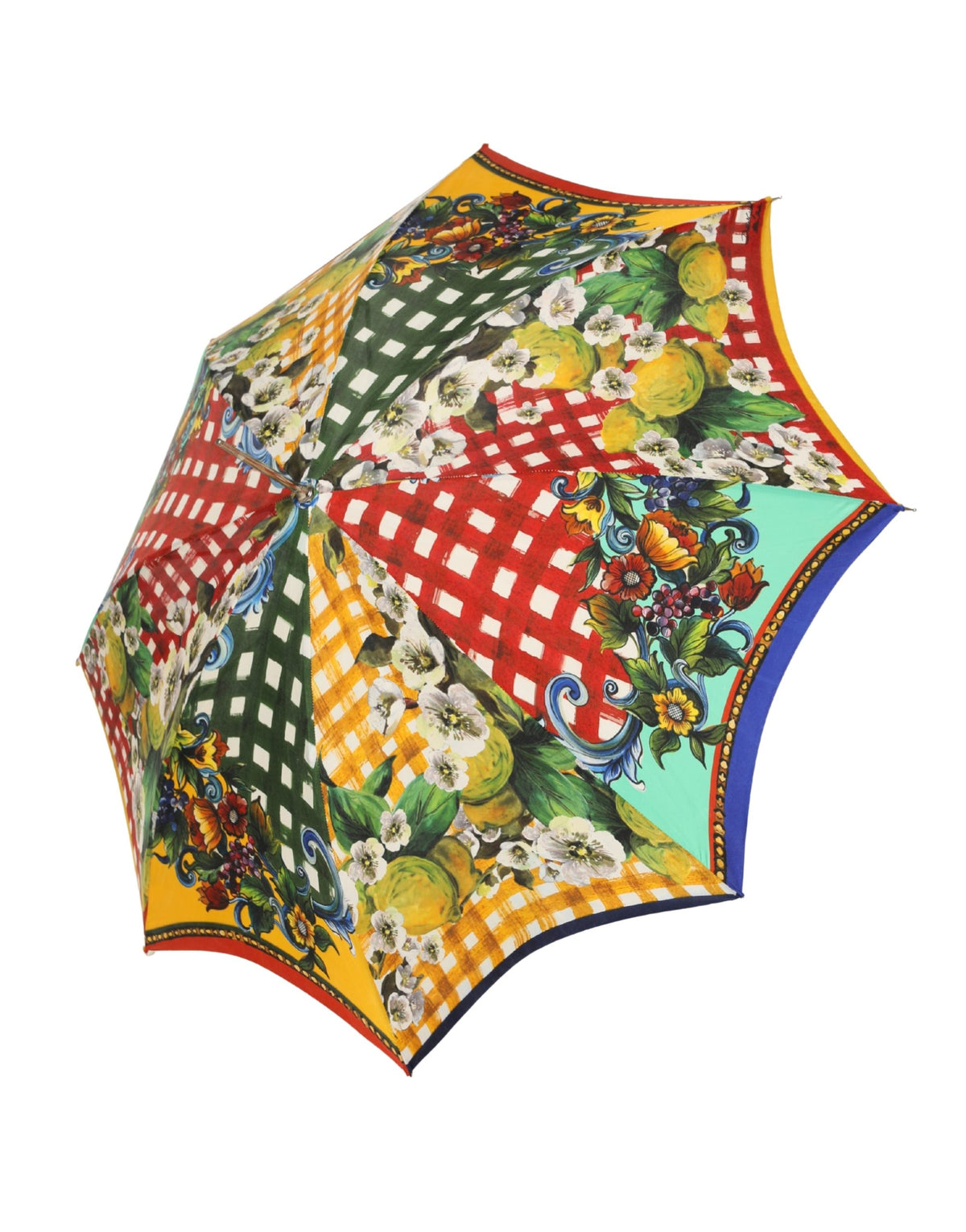 Indulge in the exquisite Dolce & Gabbana Multicolor Carretto Siciliano Print Umbrella, a luxurious statement piece crafted in Italy, embodying elegance and artistry for discerning tastes.