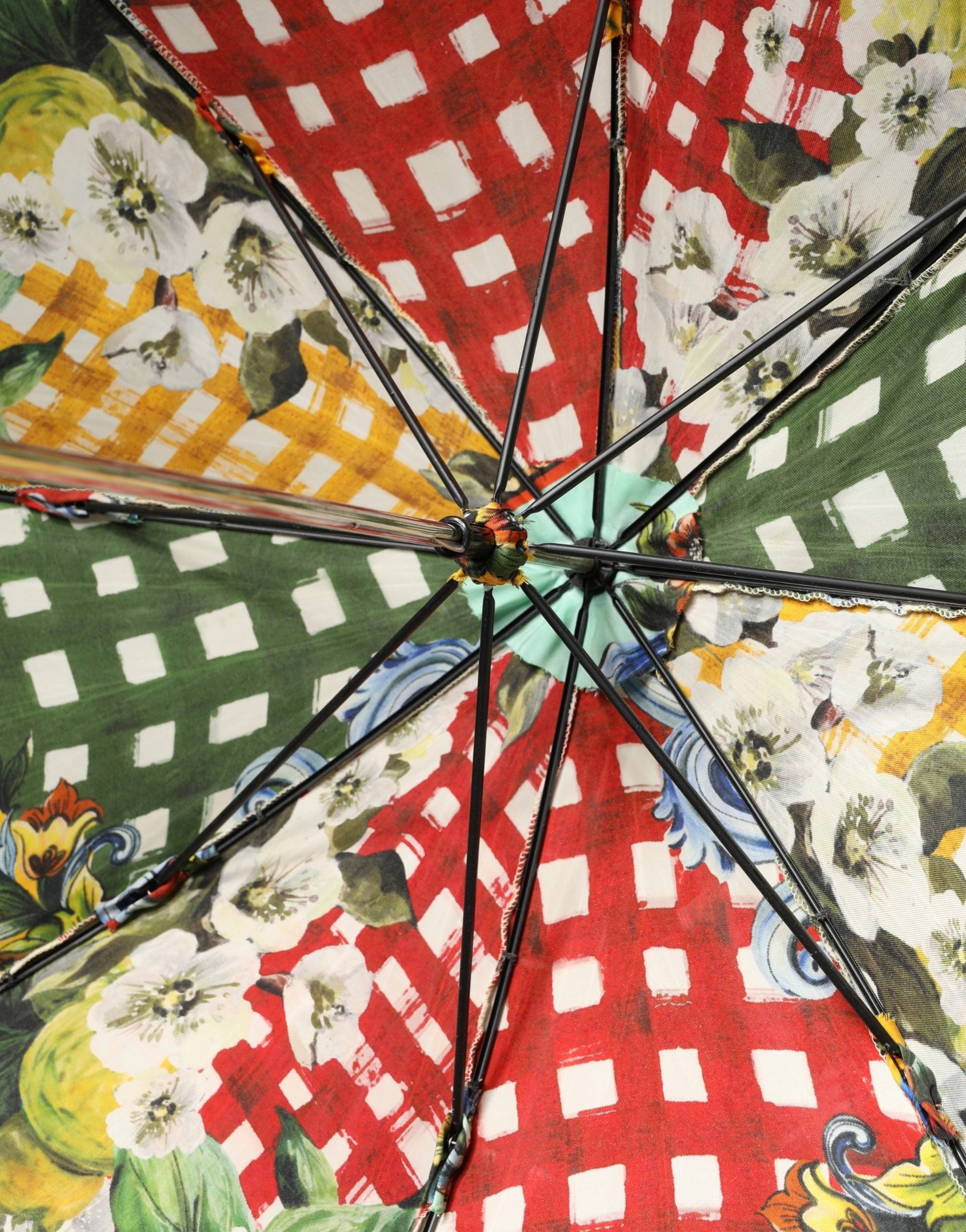 Indulge in the exquisite Dolce & Gabbana Multicolor Carretto Siciliano Print Umbrella, a luxurious Italian accessory that elevates your elegance and style, rain or shine.