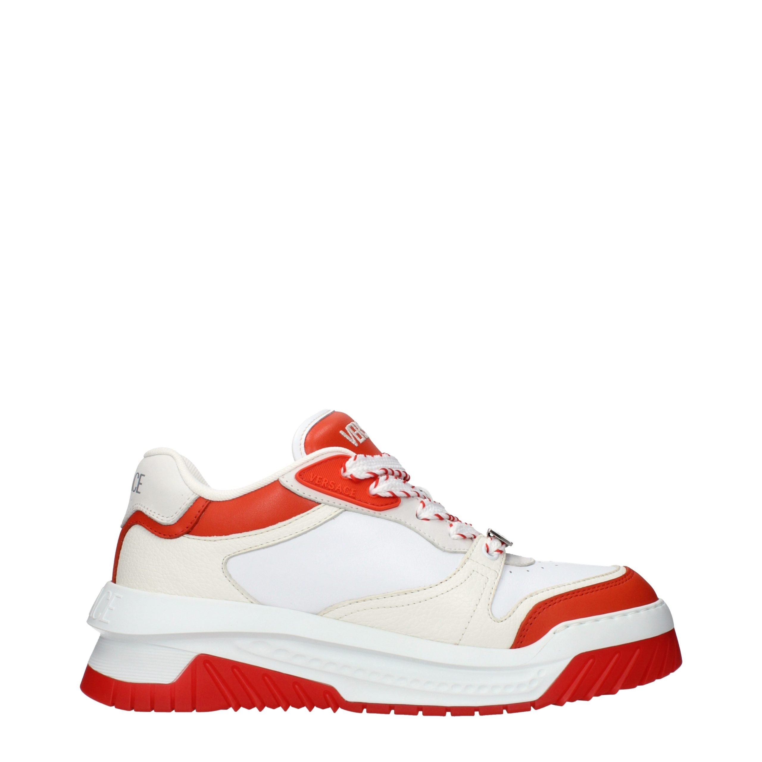 Elevate your style with Versace White Leather Athletic Sneakers, a luxurious blend of comfort and elegance, meticulously crafted in Italy for the discerning individual.