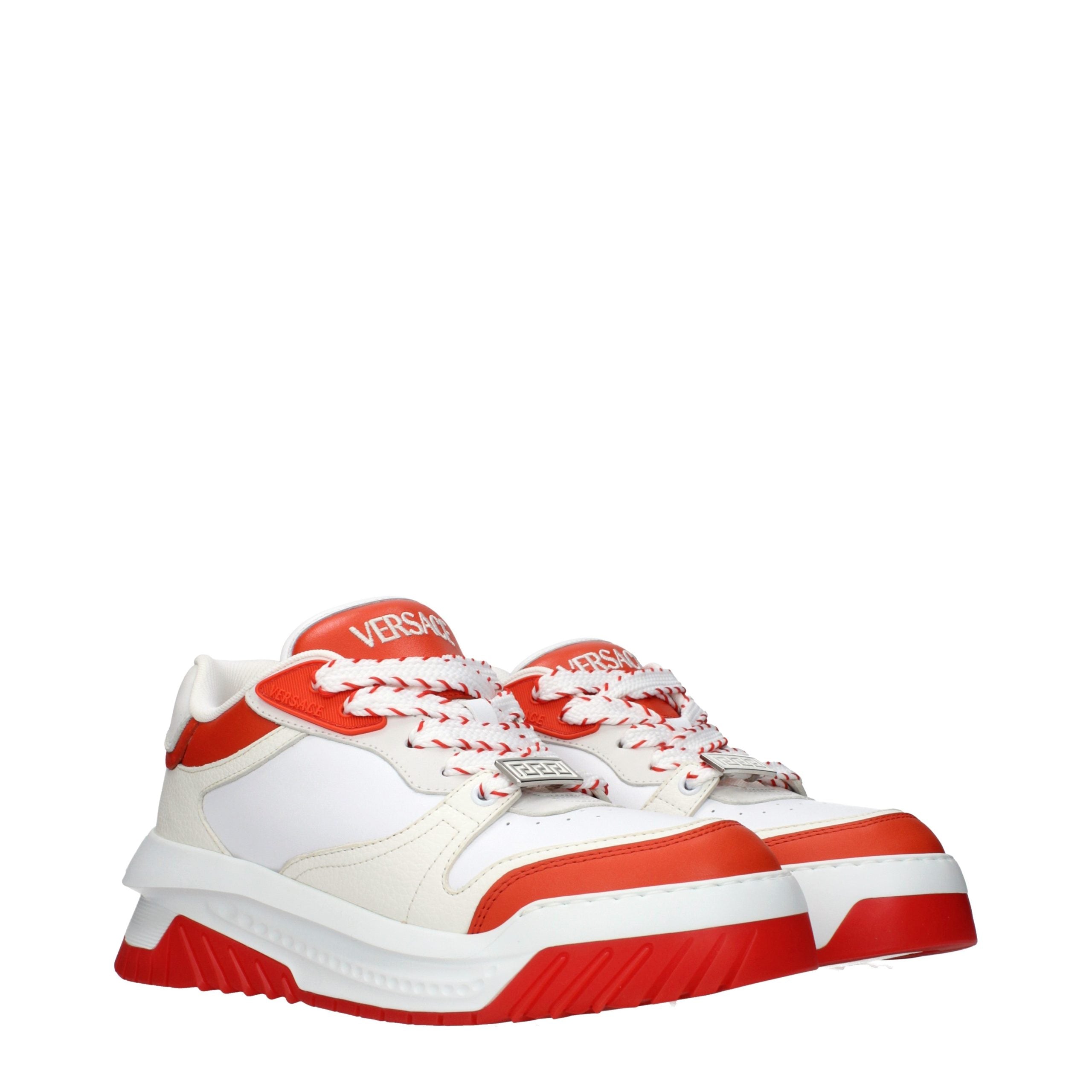 Elevate your style with Versace White Leather Athletic Sneakers, a luxurious blend of comfort and elegance, meticulously crafted in Italy for the discerning individual.