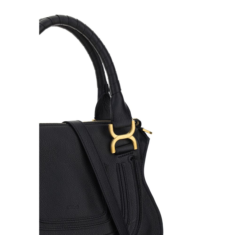 Chloé Black Calf Leather Bos Taurus Shoulder Bag – Artisanal Elegance
