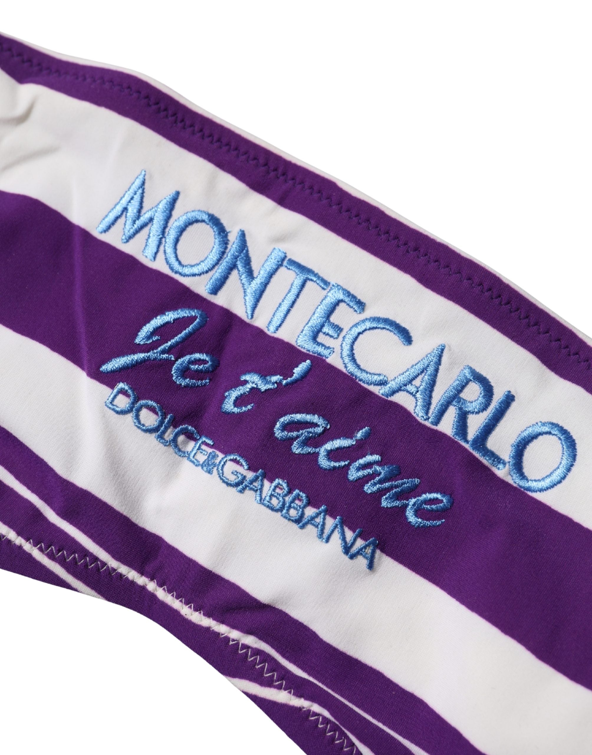 Dolce & Gabbana Bandeau Swimwear - Luxury Purple Stripes