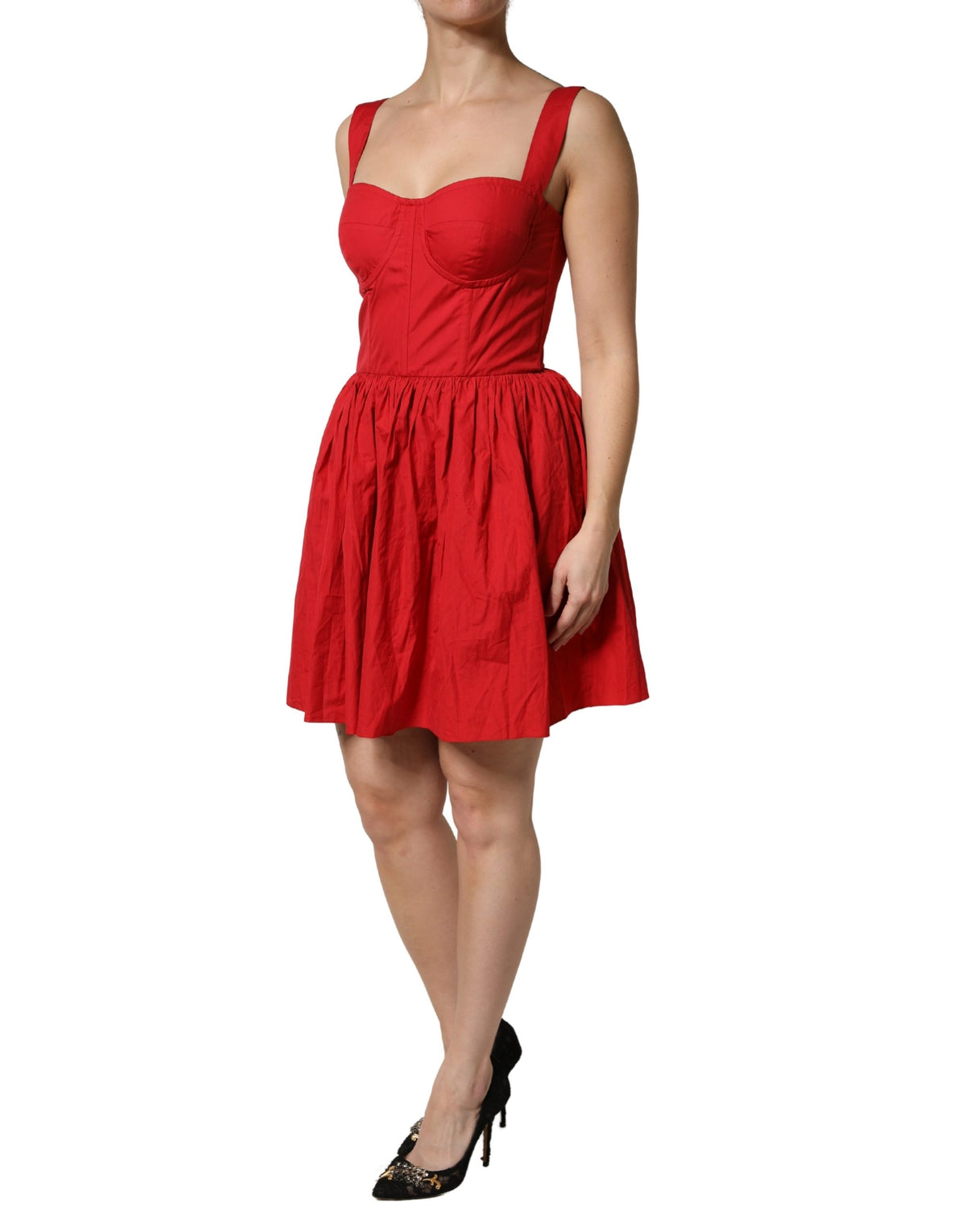 Experience the allure of the Dolce & Gabbana Red Cotton A-Line Sleeveless Mini Dress, a masterpiece of Italian craftsmanship that embodies refined luxury and sophistication.
