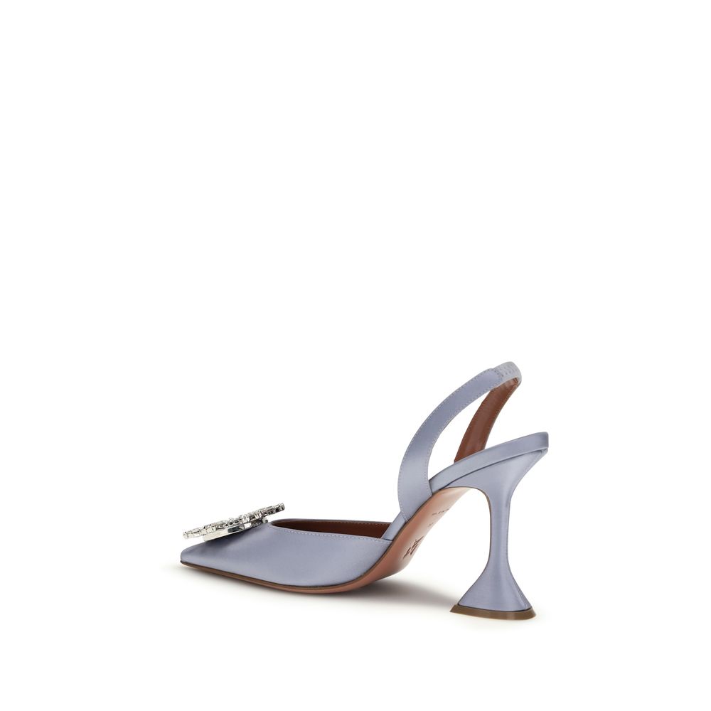 Amina Muaddi Purple Silk Pumps - Unmatched Luxury Elegance