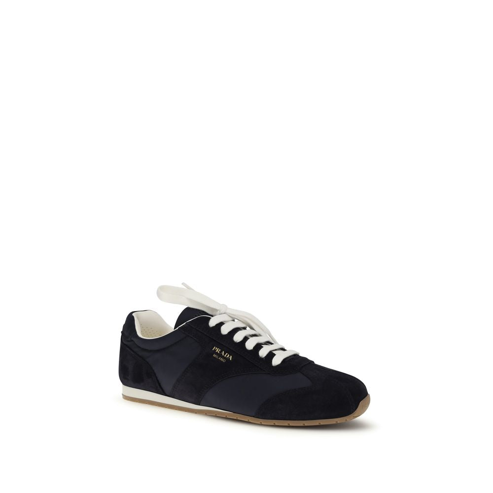 Prada Blue Calf Leather Bos Taurus Low Top Sneakers - Luxury Redefined