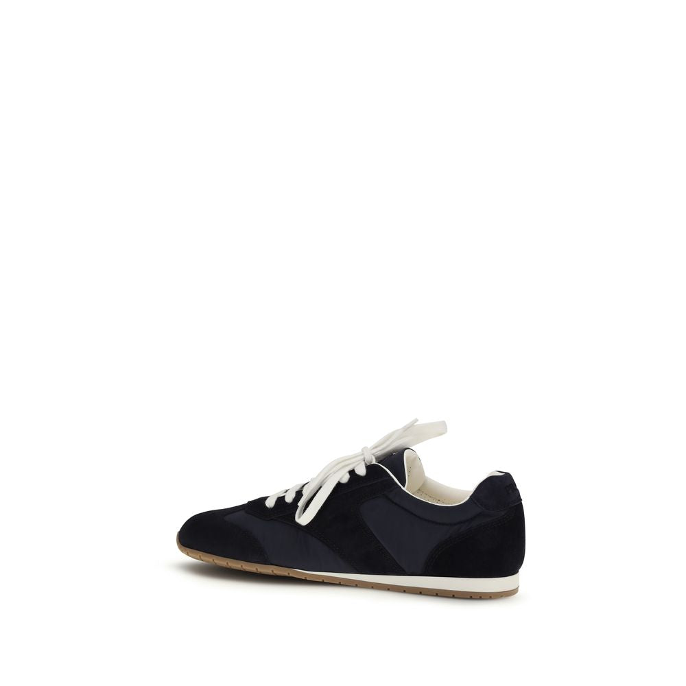 Prada Blue Calf Leather Bos Taurus Low Top Sneakers - Luxury Redefined