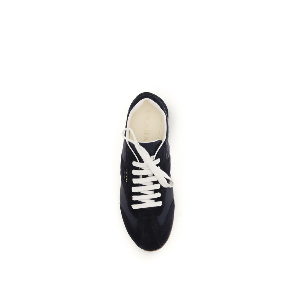 Prada Blue Calf Leather Bos Taurus Low Top Sneakers - Luxury Redefined