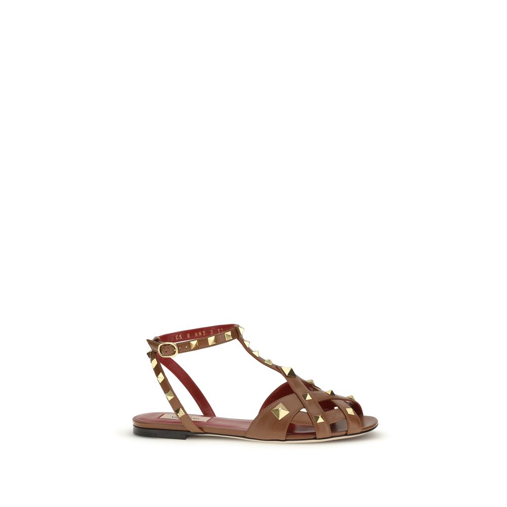 Valentino Garavani Brown Goatskin Strap-On Sandals - Exquisite Elegance