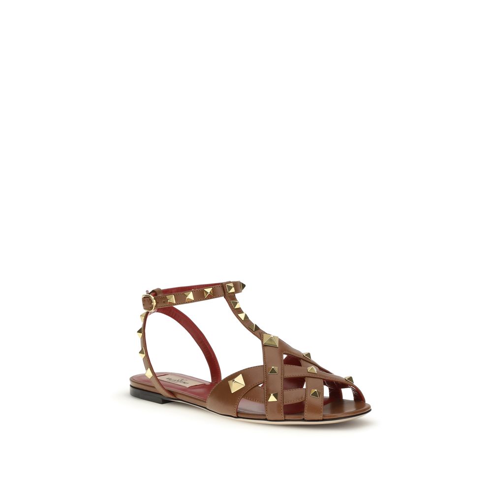 Valentino Garavani Brown Goatskin Strap-On Sandals - Exquisite Elegance