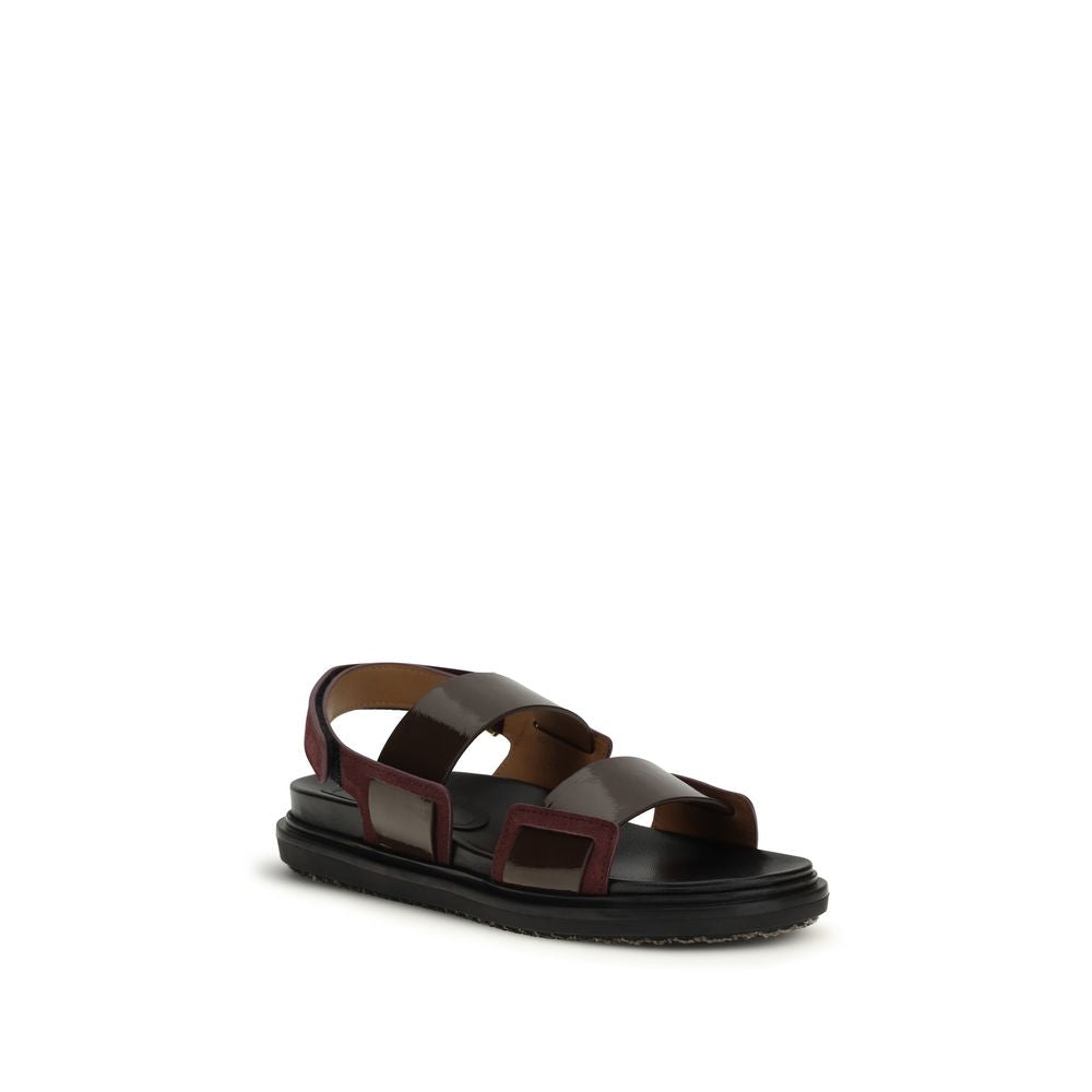 Marni Black Calf Leather Bos Taurus Strap-On Sandals - Luxury Footwear