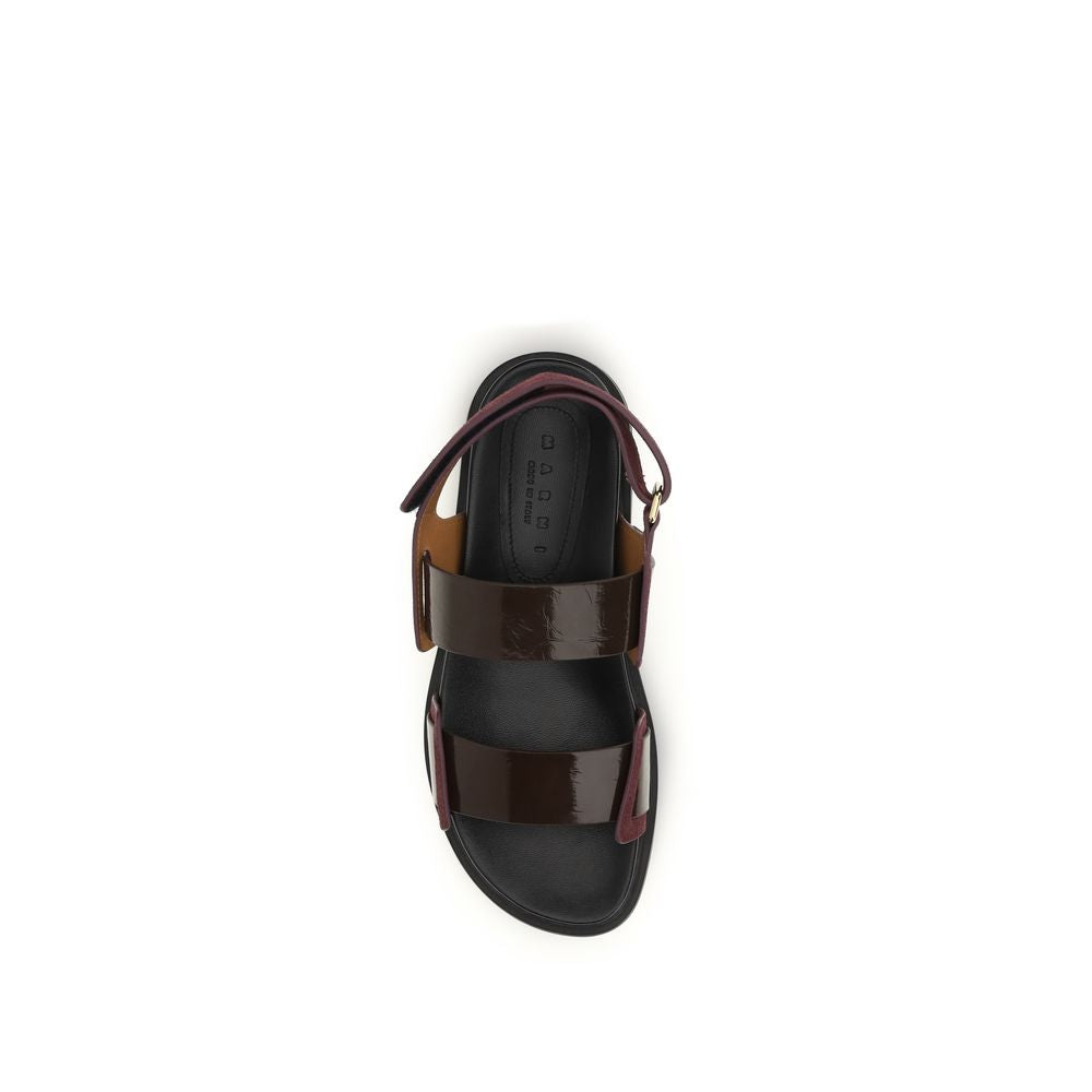 Marni Black Calf Leather Bos Taurus Sandals - Luxury Footwear