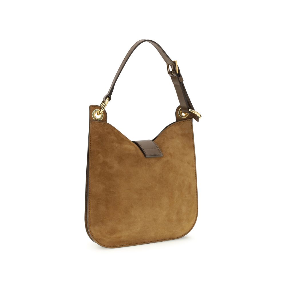 Indulge in the Tom Ford Brown Calf Leather Bos Taurus Shoulder Bag, a masterpiece of exquisite craftsmanship and luxurious materials, embodying timeless elegance for the discerning individual.