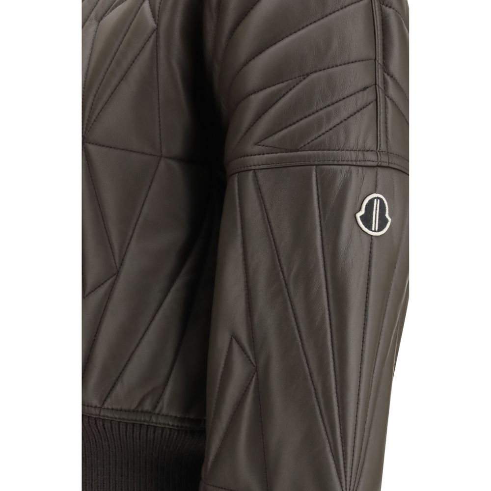 Moncler x Rick Owens Brown Lamb Bomber - Artisanal Luxury